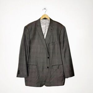 Indochino Newberry 68 Brown Plaid Wool Blazer Sport Coat Size 50R